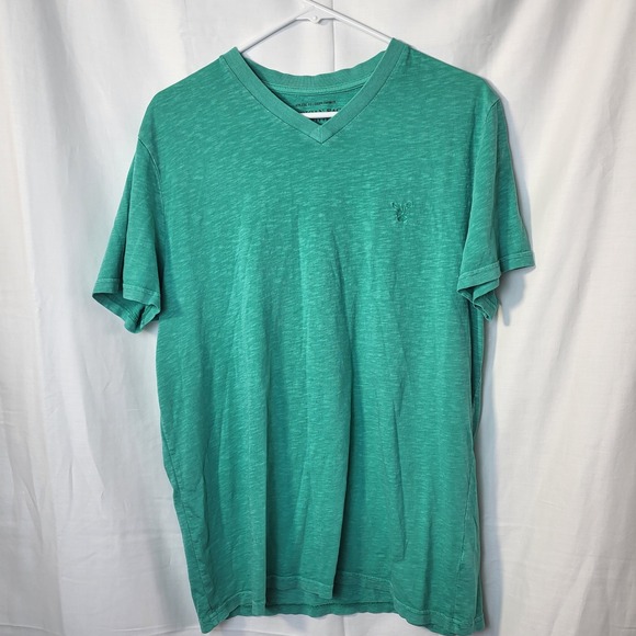American Eagle Outfitters Other - American Eagle Mens Athletic Fit V-Neck T-Shirt Teal Green Slub Cotton Large